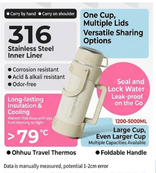 316 Stainless Steel Vacuum Insulated Water Bottle / Thermal Flask