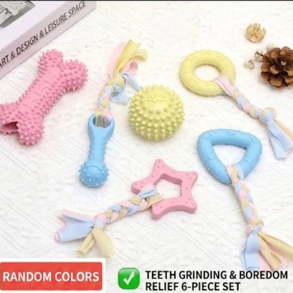 Teething Toy Set – Durable Rubber Ball & Chew Toys for Dogs