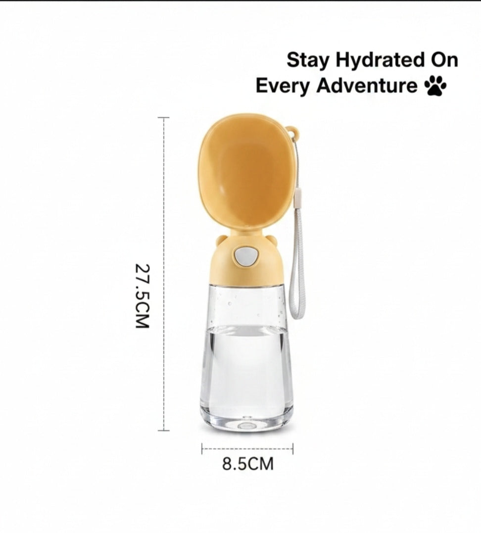 Portable Dog Water Bottle – 560ml U-Shape Wide Mouth with Carry Strap