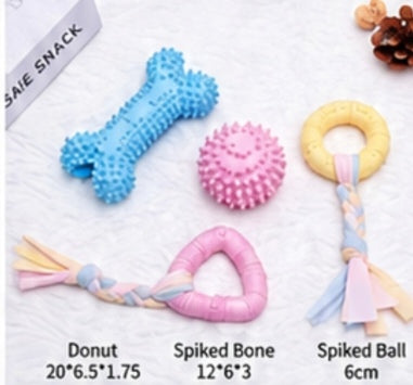 Teething Toy Set – Durable Rubber Ball & Chew Toys for Dogs