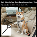 Dog Car Safety Belt — Adjustable Elastic Buffer Leash (Black / Pink / Red)