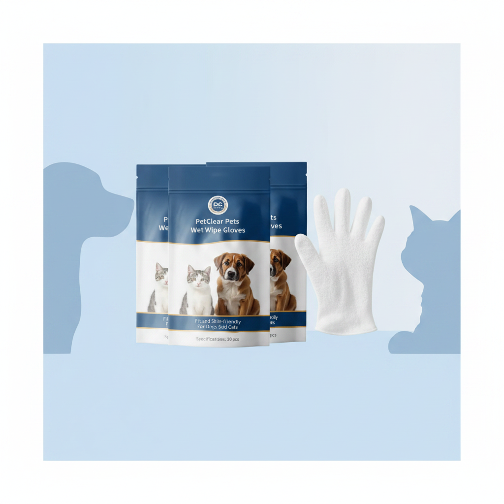 PetClear pet wet wipe gloves for dogs and cats