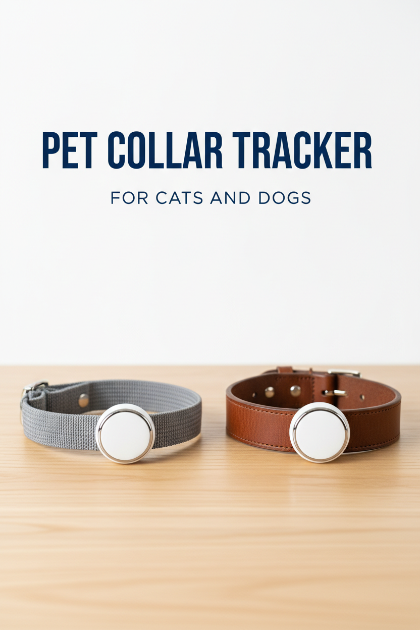Pet trackers on cat and dog collars