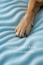 Dog paw touching soft cooling latex plush fabric