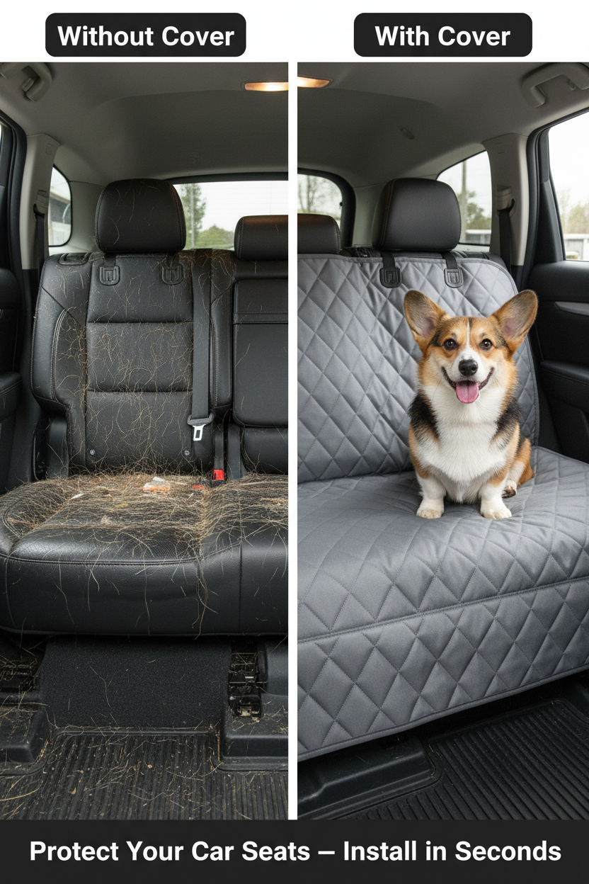 Pet Car Seat Cover — Waterproof & Fur-Proof Dog Car Mat (135 x 145 cm)