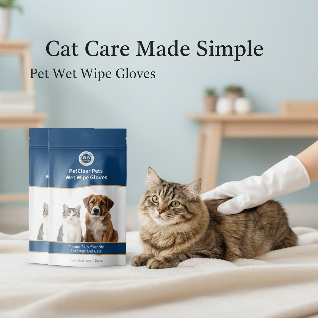 PetClear pet wet wipe glove for simple cat care