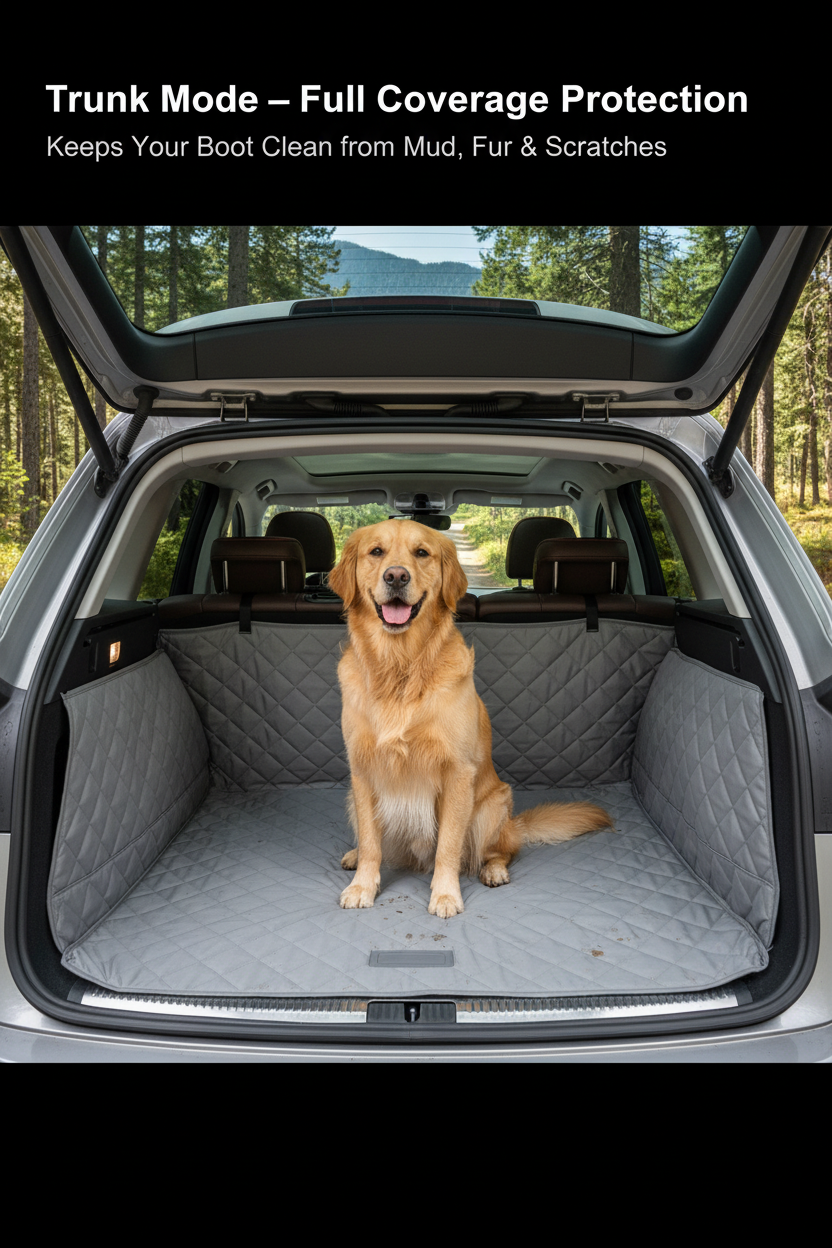 Pet Car Seat Cover — Waterproof & Fur-Proof Dog Car Mat (135 x 145 cm)