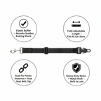 Dog Car Safety Belt — Adjustable Elastic Buffer Leash (Black / Pink / Red)